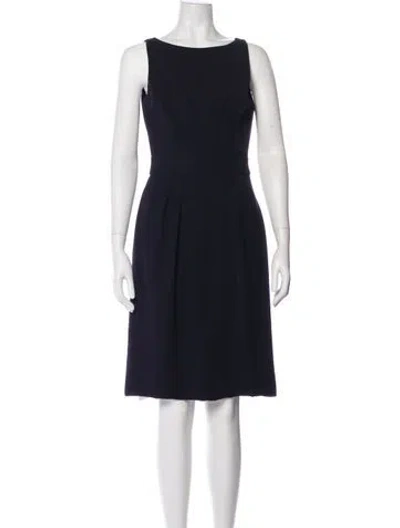 Pre-owned Giorgio Armani Bateau Neckline Knee-length Dress In Blue