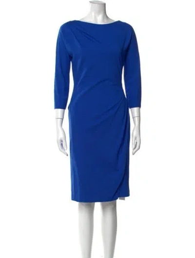 Pre-owned Giorgio Armani Bateau Neckline Knee-length Dress In Blue