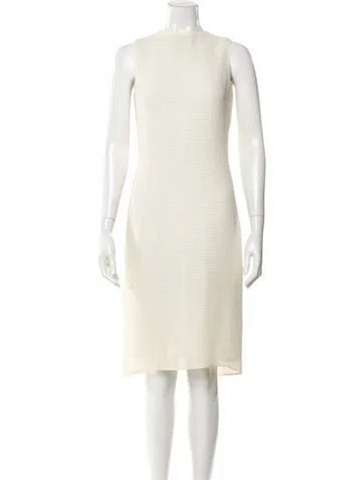 Pre-owned Giorgio Armani Bateau Neckline Knee-length Dress In Neutral