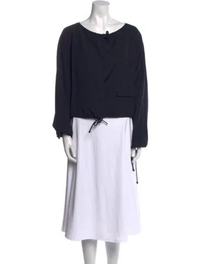 Pre-owned Giorgio Armani Bateau Neckline Long Sleeve Blouse In Black