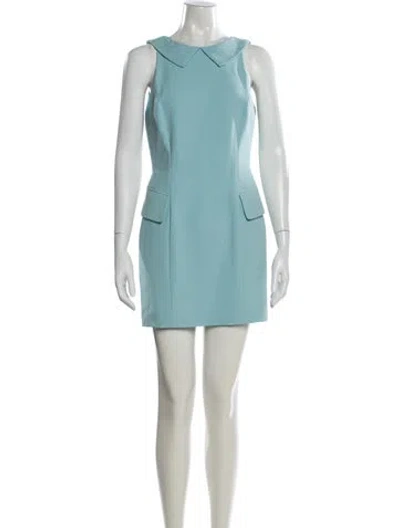 Pre-owned Giorgio Armani Bateau Neckline Mini Dress In Blue