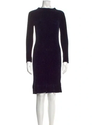 Pre-owned Giorgio Armani Bateau Neckline Mini Dress In Blue