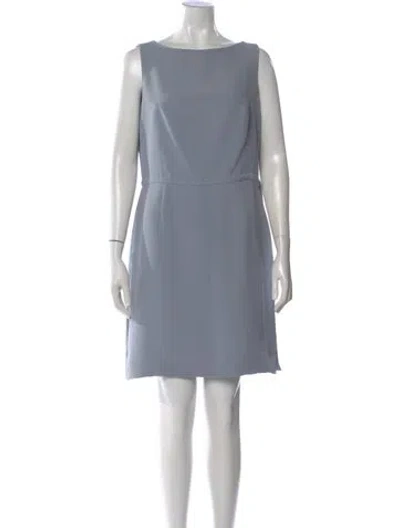 Pre-owned Giorgio Armani Bateau Neckline Mini Dress In Blue