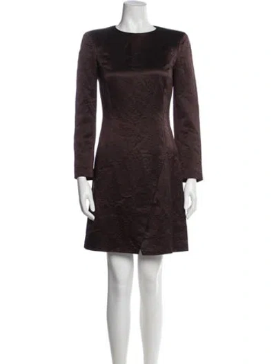 Pre-owned Giorgio Armani Bateau Neckline Mini Dress In Brown