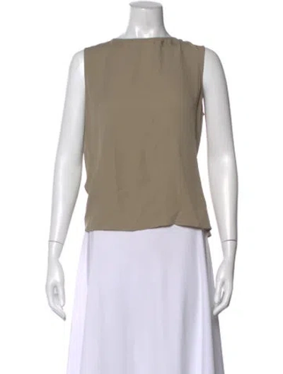 Pre-owned Giorgio Armani Bateau Neckline Sleeveless Top In Green