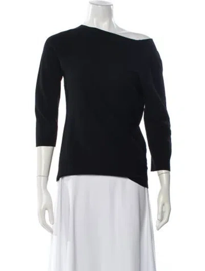 Pre-owned Giorgio Armani Bateau Neckline Sweater In Blue