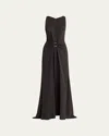 Giorgio Armani Beaded-ring Silk Georgette Backless Gown