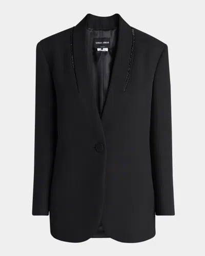 GIORGIO ARMANI BEADED SILK TUXEDO JACKET