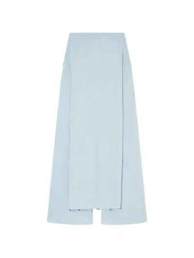 Giorgio Armani Bead-embellished Wrap-panel Trousers In Blue