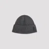 Giorgio Armani Grey Textured Beanie Hat In Black
