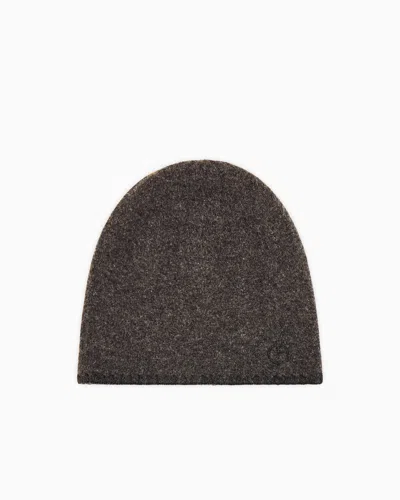 Giorgio Armani Beanie Hat In Cashmere In Gray