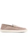 Giorgio Armani Beige Cow Leather Slip-on Trainers In Multi