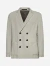 Giorgio Armani Beige Cupro Natté Double-breasted Blazer