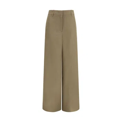 Giorgio Armani Beige Linen Casual Pants In Brown