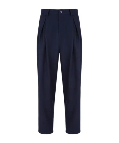 Giorgio Armani Belt-loop Single-pleated Trousers In Black