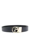 Giorgio Armani Logo-buckle Leather Belt In Negro