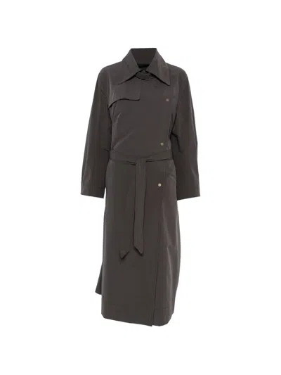 Giorgio Armani Belted Coat In Gray
