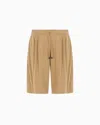 Giorgio Armani Bermuda En Cupro Stretch In Sand
