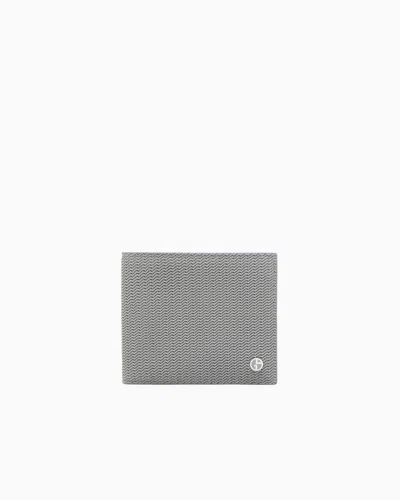 GIORGIO ARMANI BIFOLD WALLET IN EMBOSSED LEATHER