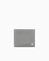 Giorgio Armani Bifold Wallet In Embossed Leather In Beige