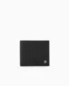 Giorgio Armani Bifold Wallet In Embossed Leather In Black