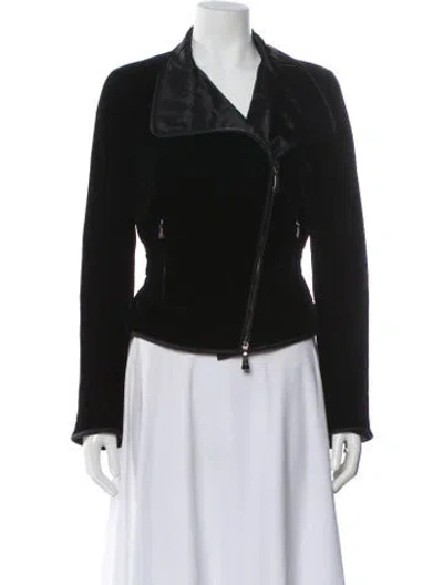Pre-owned Giorgio Armani Biker Jacket In Black