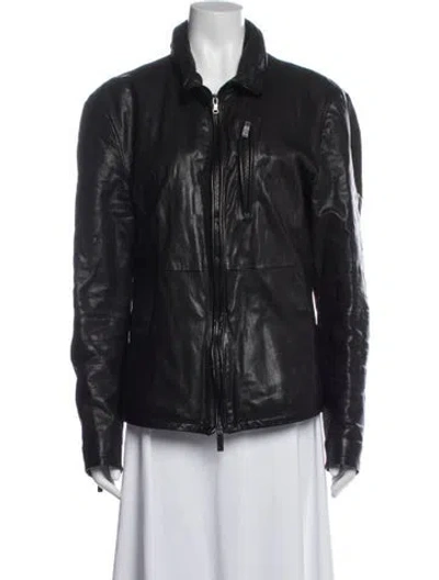 Pre-owned Giorgio Armani Biker Jacket In Blue