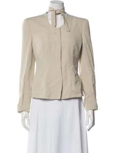 Pre-owned Giorgio Armani Biker Jacket In Neutrals