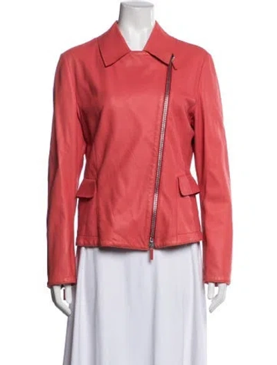 Pre-owned Giorgio Armani Biker Jacket In Red