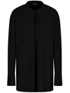Giorgio Armani Sophisticated Mandarin Collar Shirt In Black