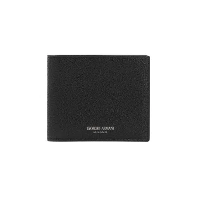 Giorgio Armani Grained-textured Leather Wallet In Black