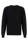 Giorgio Armani Cashmere Blend Crew Neck Sweater With Textured Pattern In Black