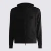 Giorgio Armani Hooded Mesh Texture Elastic Cuffs Jacket In Black