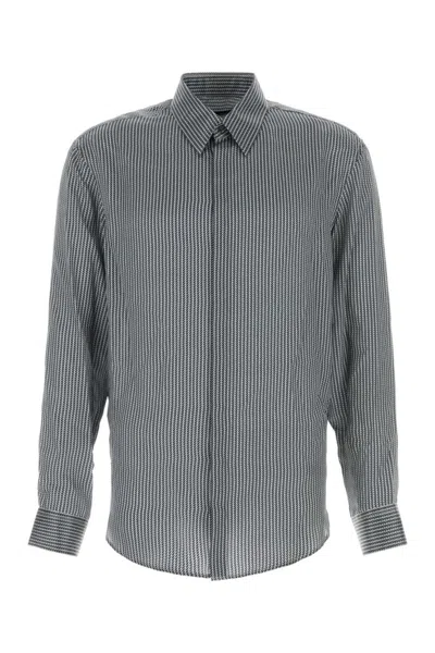 GIORGIO ARMANI MEN BLACK CHEVRON PRINTED SHIRT, M LUXURY SHIRTS FOR MEN DARVEYS