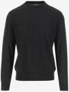 Giorgio Armani Black Crewneck Logo Sweater