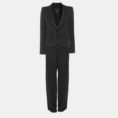 Pre-owned Giorgio Armani Black Fabric Pant Suit M