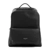 Giorgio Armani Black Grained Calf Leather Backpack In Black