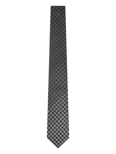 Giorgio Armani Black Jacquard Silk Tie