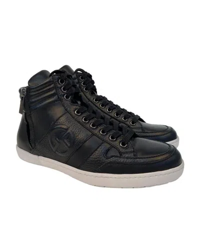 Giorgio Armani Black Lace-up Casual Sneakers