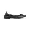 Giorgio Armani Debossed Logo Leather Ballerina Shoes In Black