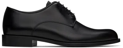 Giorgio Armani Black Leather Derbys In 2 Nero