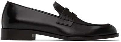 Giorgio Armani Black Leather Loafers