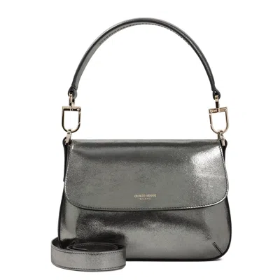 Giorgio Armani Medium La Prima Leather Tote Bag In Grey