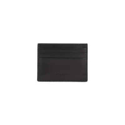 Giorgio Armani Official Store Nappa Leather Card Holder In Black