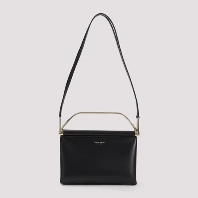 GIORGIO ARMANI BLACK LOGO CROSSBODY BAG