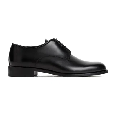 Giorgio Armani Black Men's Leather Laced Shoes For Ss24