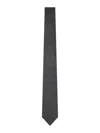 Giorgio Armani Men Black Micro-pattern Jacquard Silk Tie In Black