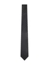 Giorgio Armani Men Black Monogram Jacquard Silk Tie In Black
