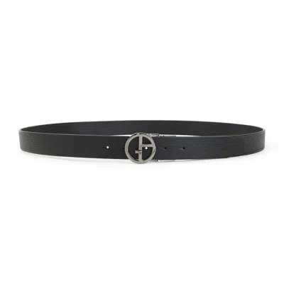 GIORGIO ARMANI GIORGIO ARMANI BLACK PLATE BELT