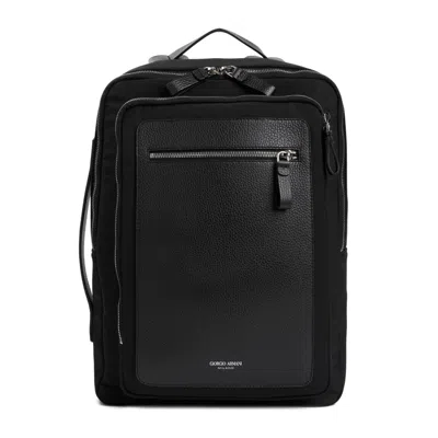 Giorgio Armani Black Polyester Backpack